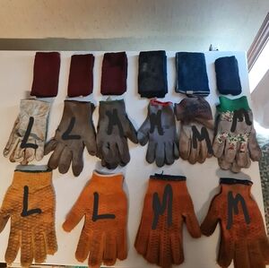 10 Pairs Of Mens Work Gloves Also Included 6 Cleaning Rags